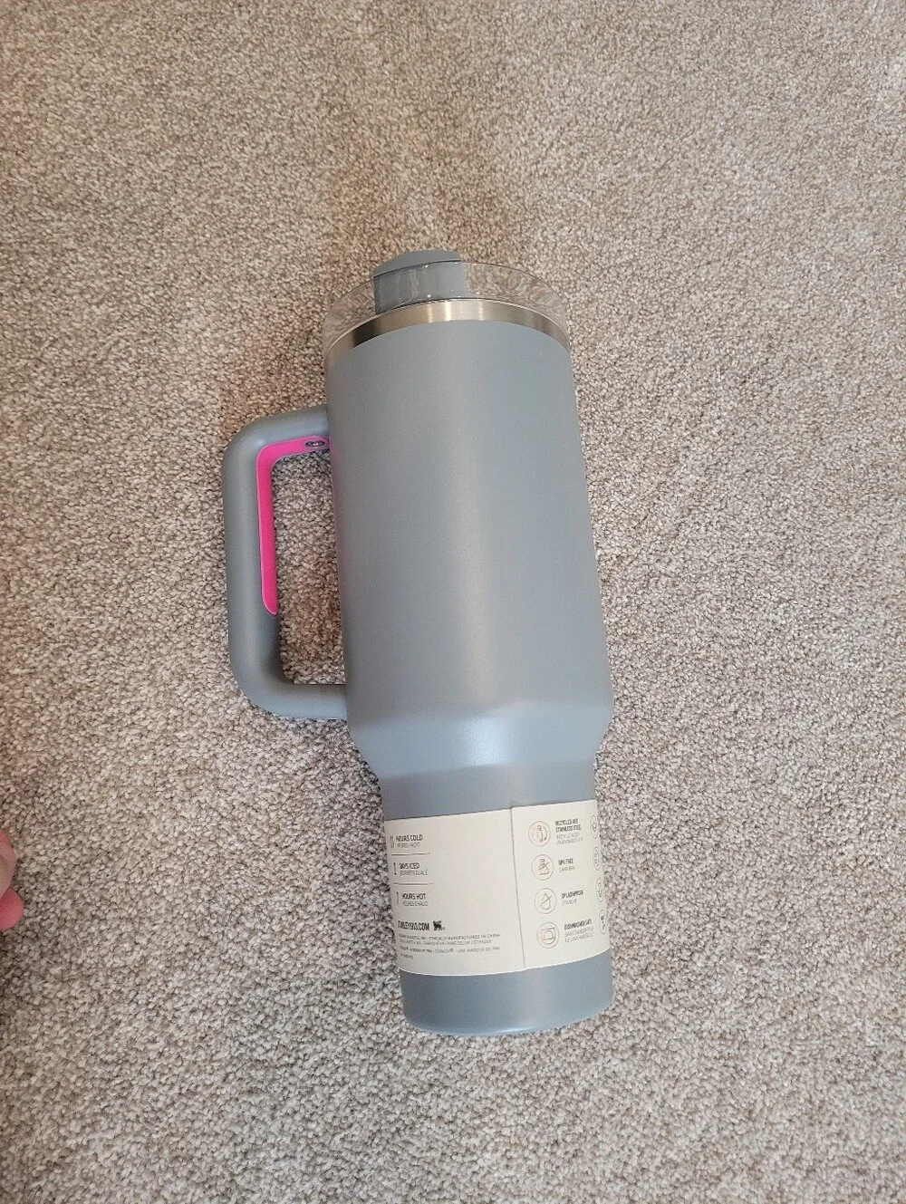 Stanley Quencher Flowstate Gray and Pink Insulated Tumbler NEW